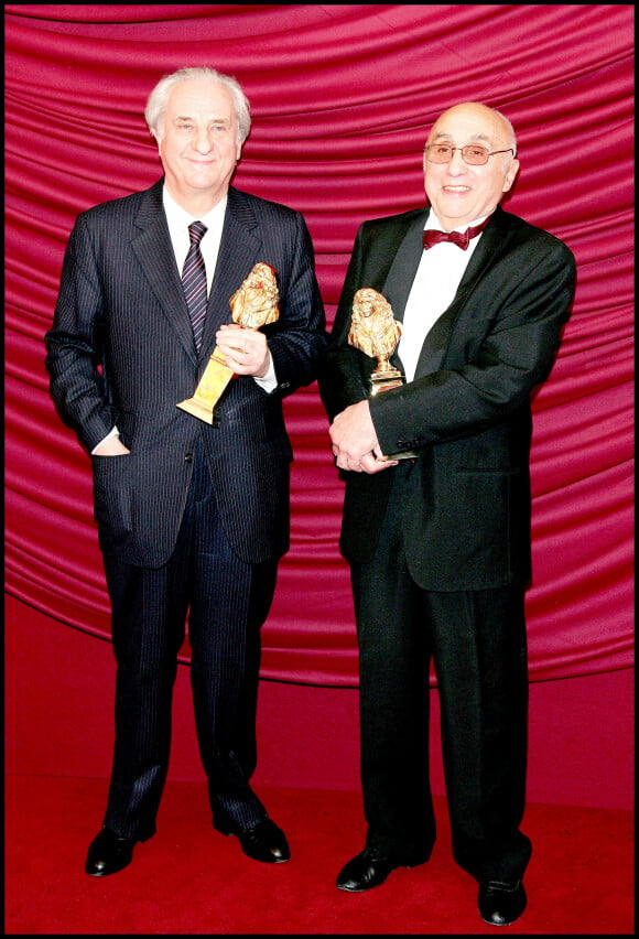 Archives - Michel Aumont décédé à l'âge de 82 ans - Michel Aumont (Molière du meilleur spectacle seul en scène) et Marcel Bluwal (Molière du meilleur adaptateur) lors de la 21ème cérémonie des Molières au théâtre de Paris en 2007