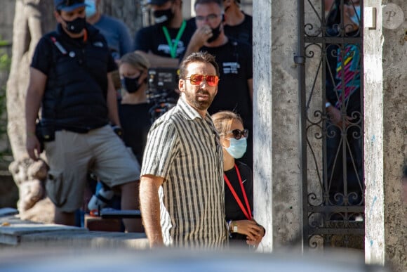 Nicolas Cage sur le tournage de "The Unbearable Weight of Massive Talent" en Croatie. Kavat, le 9 octobre 2020.