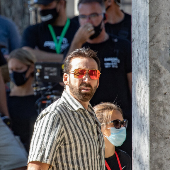 Nicolas Cage sur le tournage de "The Unbearable Weight of Massive Talent" en Croatie. Kavat, le 9 octobre 2020.