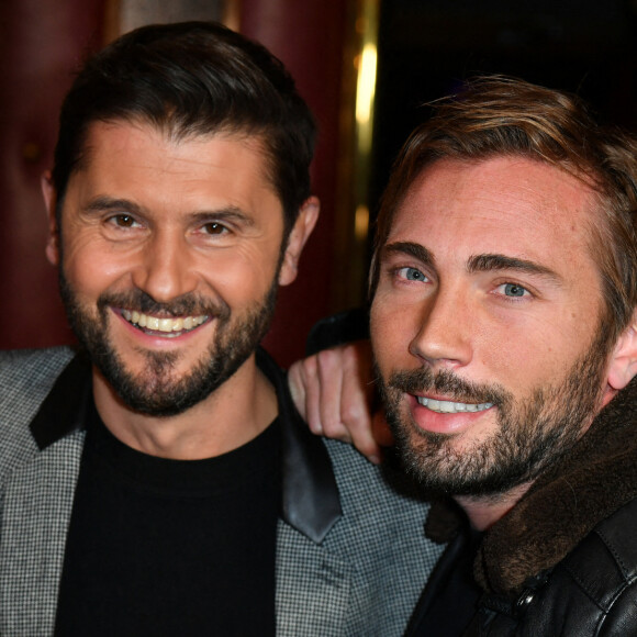 Christophe Beaugrand et son mari Ghislain Gelin - Avant-Première du film "Aline" au Grand Rex à Paris le 25 octobre 2021. © Veeren/Bestimage