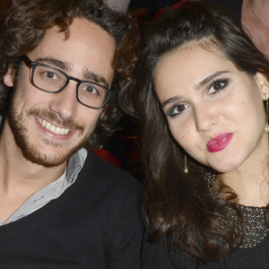 Thomas Hollande et Joyce Jonathan au concert de Celine Dion au POPB de Paris, le 29 novembre 2013. 