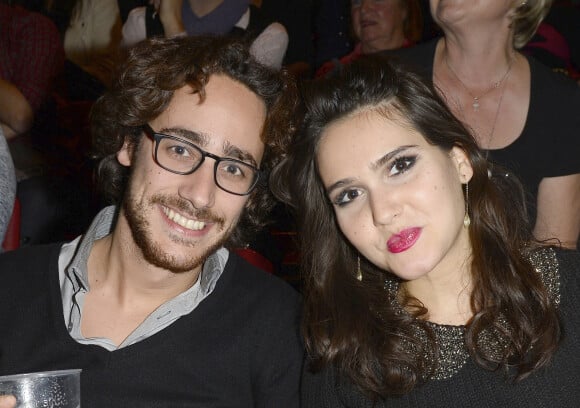 Thomas Hollande et Joyce Jonathan au concert de Celine Dion au POPB de Paris, le 29 novembre 2013. 