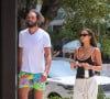 Exclusif - Joakim Noah et sa fiancée Lais Ribeiro se baladent à Miami, Floride, Etats-Unis.