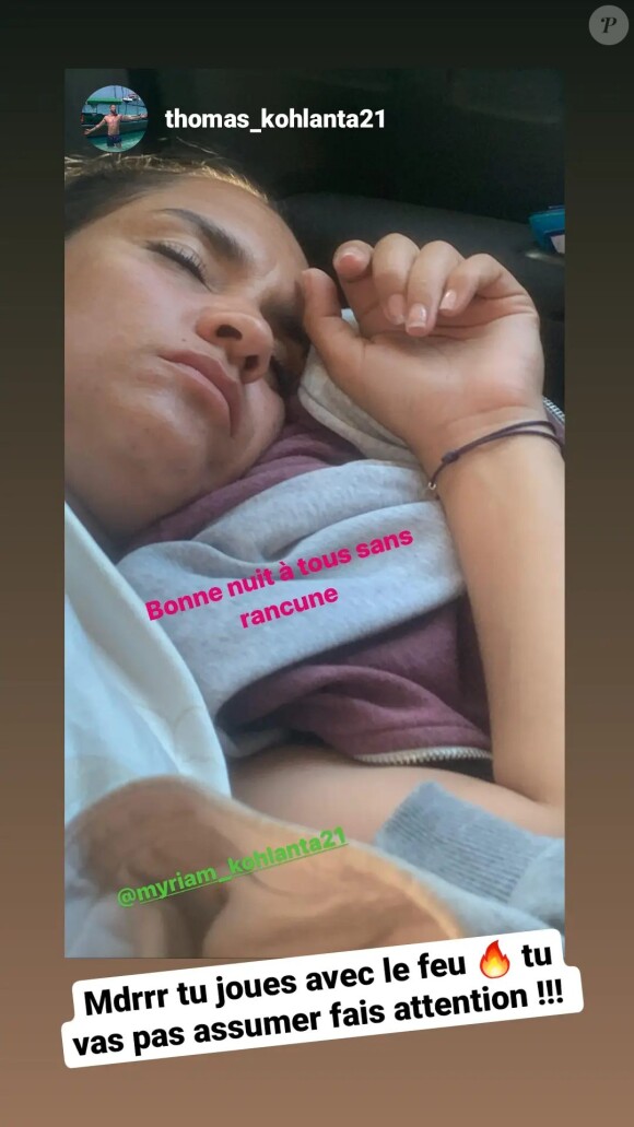 Myriam et Thomas, couple de "Koh-Lanta, Les Armes secrètes", se chamaille sur Instagram, en octobre 2021.