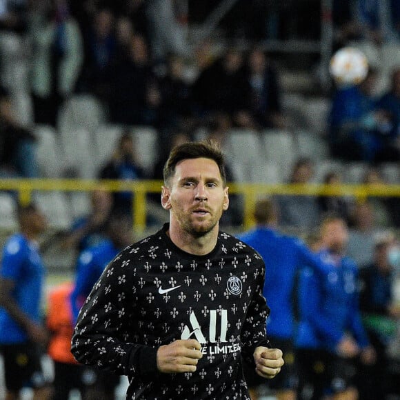 Echauffement - Lionel Leo Messi ( 30 - PSG ) - - Match de football Psg (1) contre Bruges (1) lors de la Ligue des Champions à Bruges le 15 septembre 2021. © Federico Pestellini/Panoramic/Bestimage 