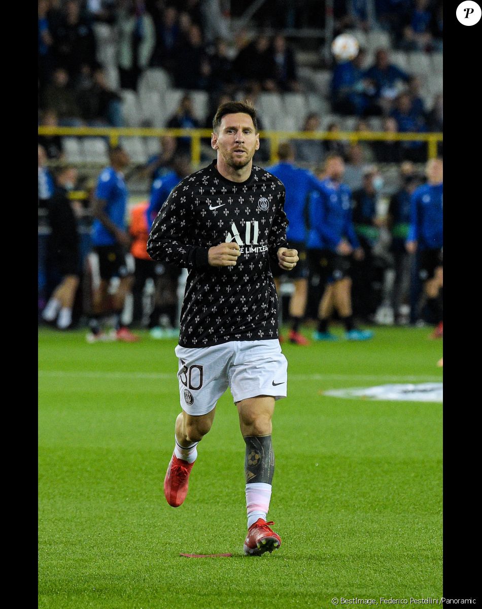 Echauffement - Lionel Leo Messi ( 30 - PSG ) - - Match de football Psg (1) contre Bruges (1) lors de la Ligue des Champions à Bruges le 15 septembre 2021. © Federico Pestellini/Panoramic/Bestimage