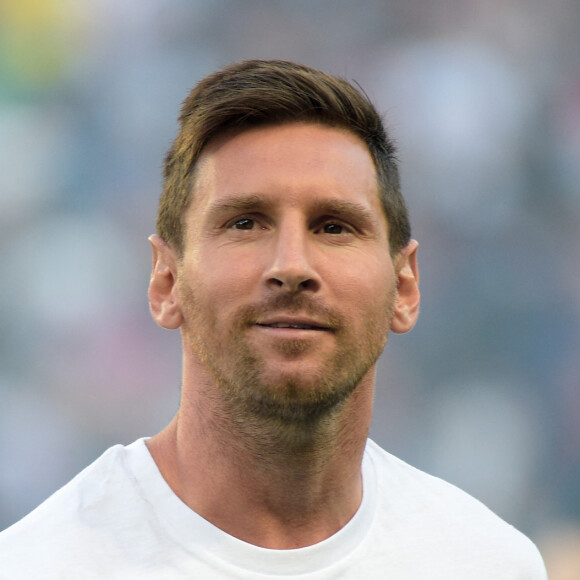 Presentation de Lionel Leo Messi ( 30 - PSG ) - - Présentation des joueurs - Match de football en ligue 1 Uber Eats : Le PSG (Paris Saint-Germain) remporte la victoire 4-2 contre Strasbourg au Parc des Princes le 14 août 2021. © Federico Pestellini / Panoramic / Bestimage 