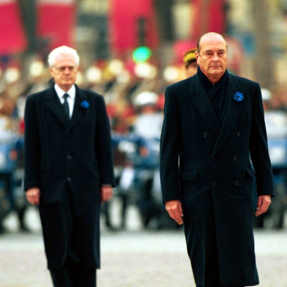 Lionel Jospin et Jacques Chirac - Cérémonie du 11 novembre 1999 à Paris