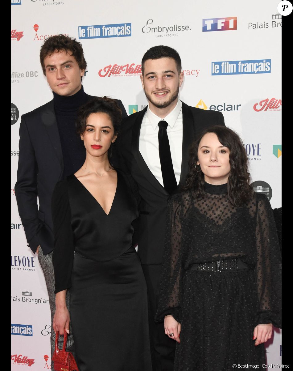 Louis Peres, Constantin Vidal, Alicia Hava et Laurena Thellier - 27ème cérémonie des Trophées du Film Français au Palais Brongniart à Paris, le 11 février 2020. © Coadic Guirec/Bestimage
