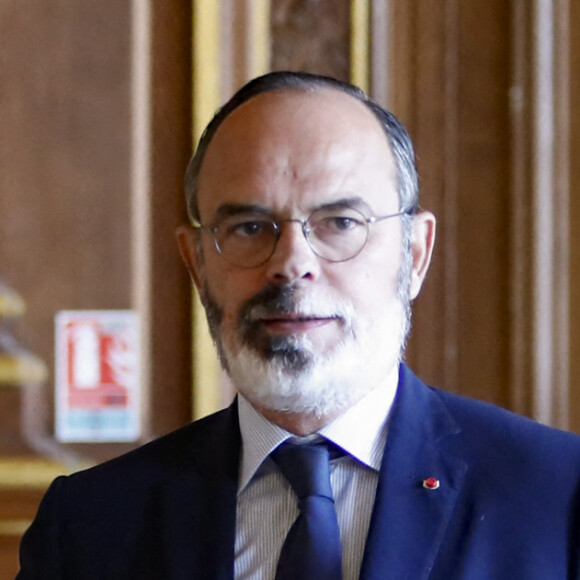 Edouard Philippe - 3ème rencontre de l'Axe Seine à Paris : Décarbonation et transition énergétique de l'Axe Seine le 26 octobre 2021. © Michael Baucher / Panoramic / Bestimage