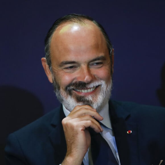 Edouard Philippe, maire du Havre, président de Horizons - 3ème rencontre de l'Axe Seine à Paris : Décarbonation et transition énergétique de l'Axe Seine le 26 octobre 2021. © Michael Baucher / Panoramic / Bestimage