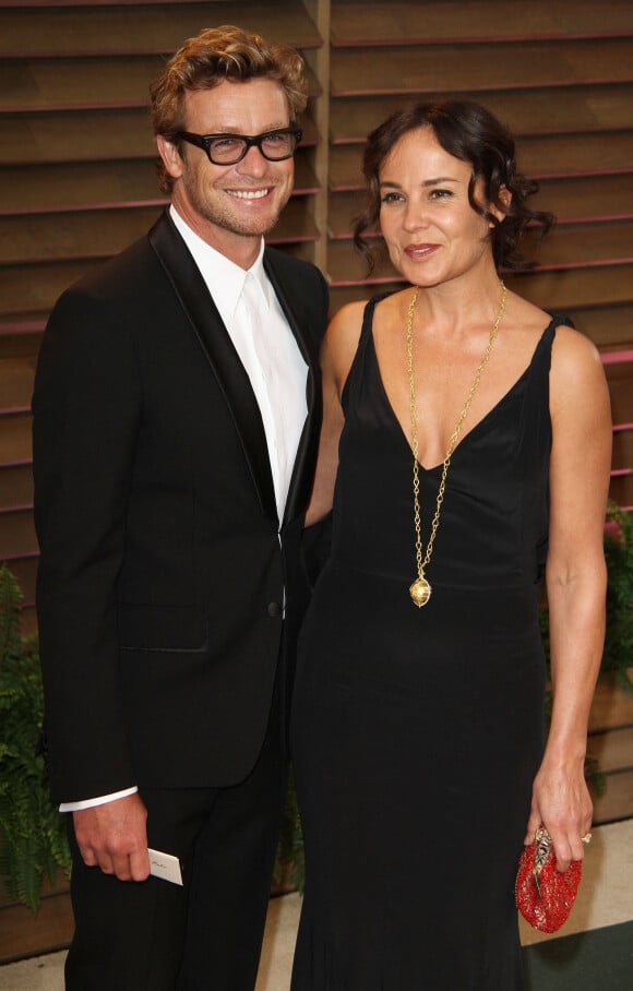Simon Baker et sa femme - Arrivées des people à la soirée Vanity Fair après la 86 ème cérémonie des Oscars le 2 mars 2014 