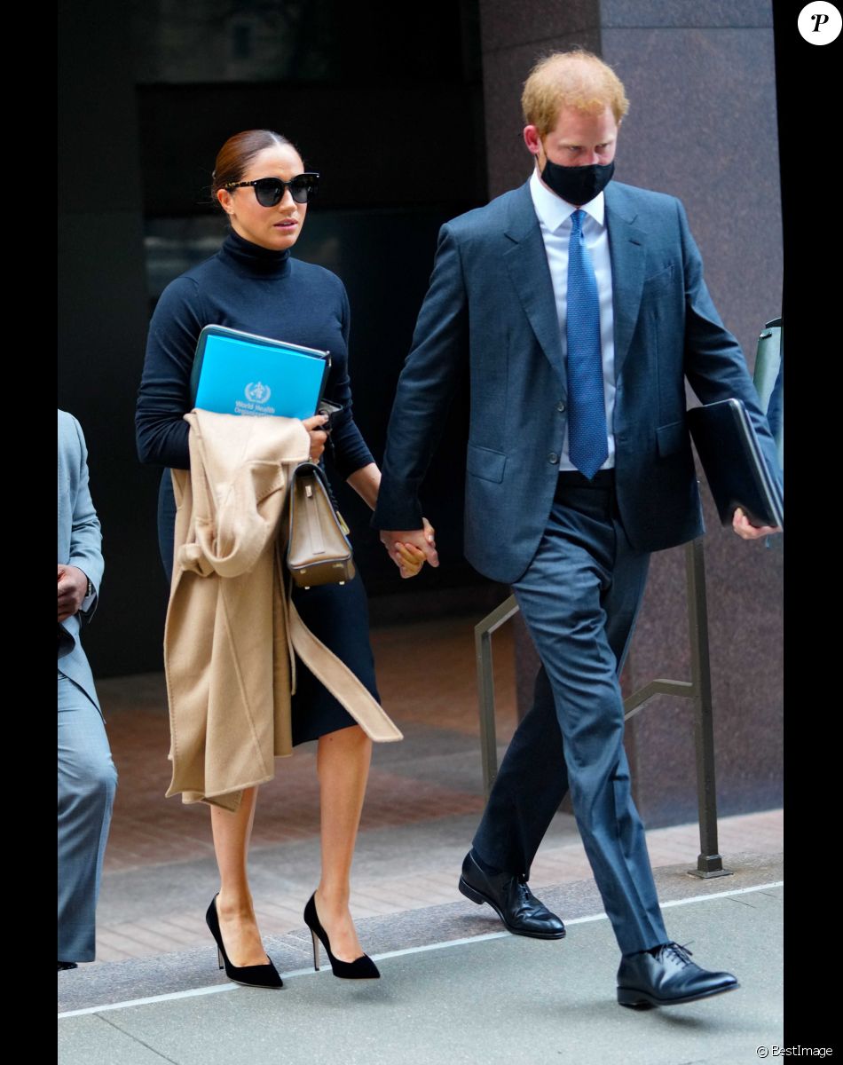 Le prince Harry, duc de Sussex, et sa femme Meghan Markle ont été aperçus dans les rues de New York, le 23 septembre 2021.