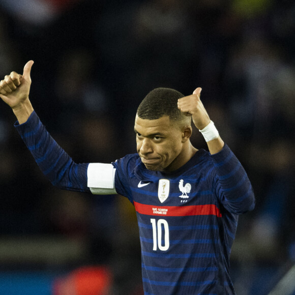 Kylian Mbappé - Match de qualification pour la Coupe du monde 2022 entre la France et le Kazakhstan au Parc des Princes à Paris, le 13 novembre 2021. © Cyril Moreau/Bestimage