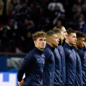 Antoine Griezmann, Kylian Mbappé, Karim Benzema - Match de qualification pour la Coupe du monde 2022 entre la France et le Kazakhstan au Parc des Princes à Paris, le 13 novembre 2021. © Federico Pestellini/Panoramic/Bestimage