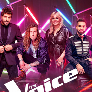Photo officielle de "The Voice Kids"avec Louane, Patrick Fiori, Julien Doré et Kendji Girac