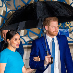 Le prince Harry, duc de Sussex, et Meghan Markle, duchesse de Sussex arrivent à la cérémonie des Endeavour Fund Awards au Mansion House à Londres, Royaume Uni, le 5 mars 2020. 