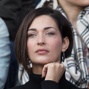 Sheryfa Luna dans les tribunes lors du match de ligue 1 "PSG - Angers (2-0)" au Parc des Princes. Paris, le 14 mars 2018.