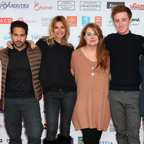 Ingrid Chauvin, Lorie (Laure Pester), Charlotte Valandrey, Samy Gharbi, Ariane Seguillon et Joaquim Fossi pour "Demain nous appartient" - 20ème anniversaire du Festival des Créations Télévisuelles de Luchon, France, le 9 février 2018. © Patrick Bernard/Bestimage