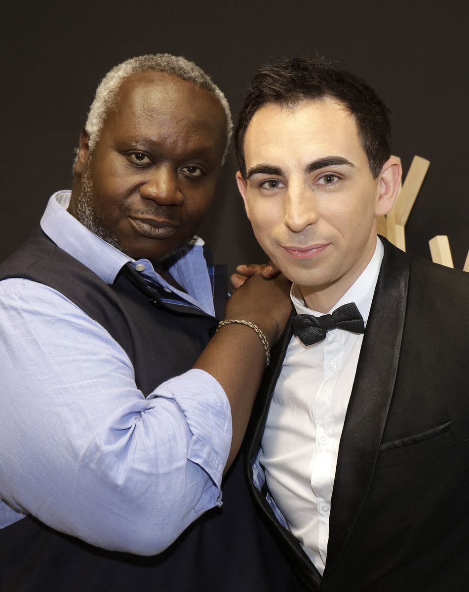 Magloire et l'animateur Jordan de Luxe - Exclusif - Tournage de l'émission "L'instant de Luxe" pour la chaîne "Non Stop People". Paris. Le 4 septembre 2019.