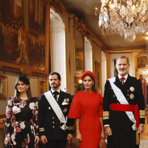 La princesse Sofia (Hellqvist), Le prince Carl Philip de Suède, Le roi Felipe VI et la reine Letizia d'Espagne,, Le roi Carl XVI Gustav et la reine Silvia de Suède, Le prince Daniel et la princesse Victoria de Suède - Le roi Felipe VI et la reine Letizia d'Espagne, accueillis par le roi Carl XVI Gustav la reine Silvia de Suède à Stockholm dans le cadre de leur visite d'Etat de deux jours. Le 24 novembre 2021.