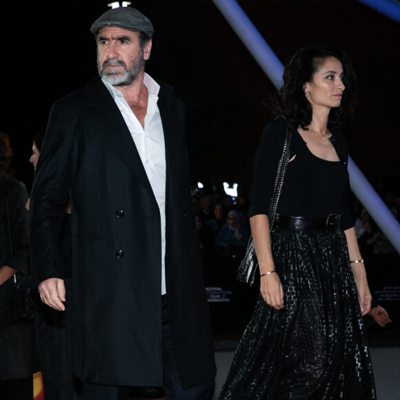 Eric Cantona et sa femme Rachida Brakni au photocall de la cérémonie d'ouverture de la 18ème édition du Festival International du Film de Marrakech (FIFM), le 29 novembre 2019. © Romuald Meigneux/Bestimage