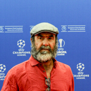 Eric Cantona au photocall de la cérémonie du tirage au sort de la phase de poules de l'édition 2019-2020 de la Ligue des Champions à Monaco, le 29 août 2019.