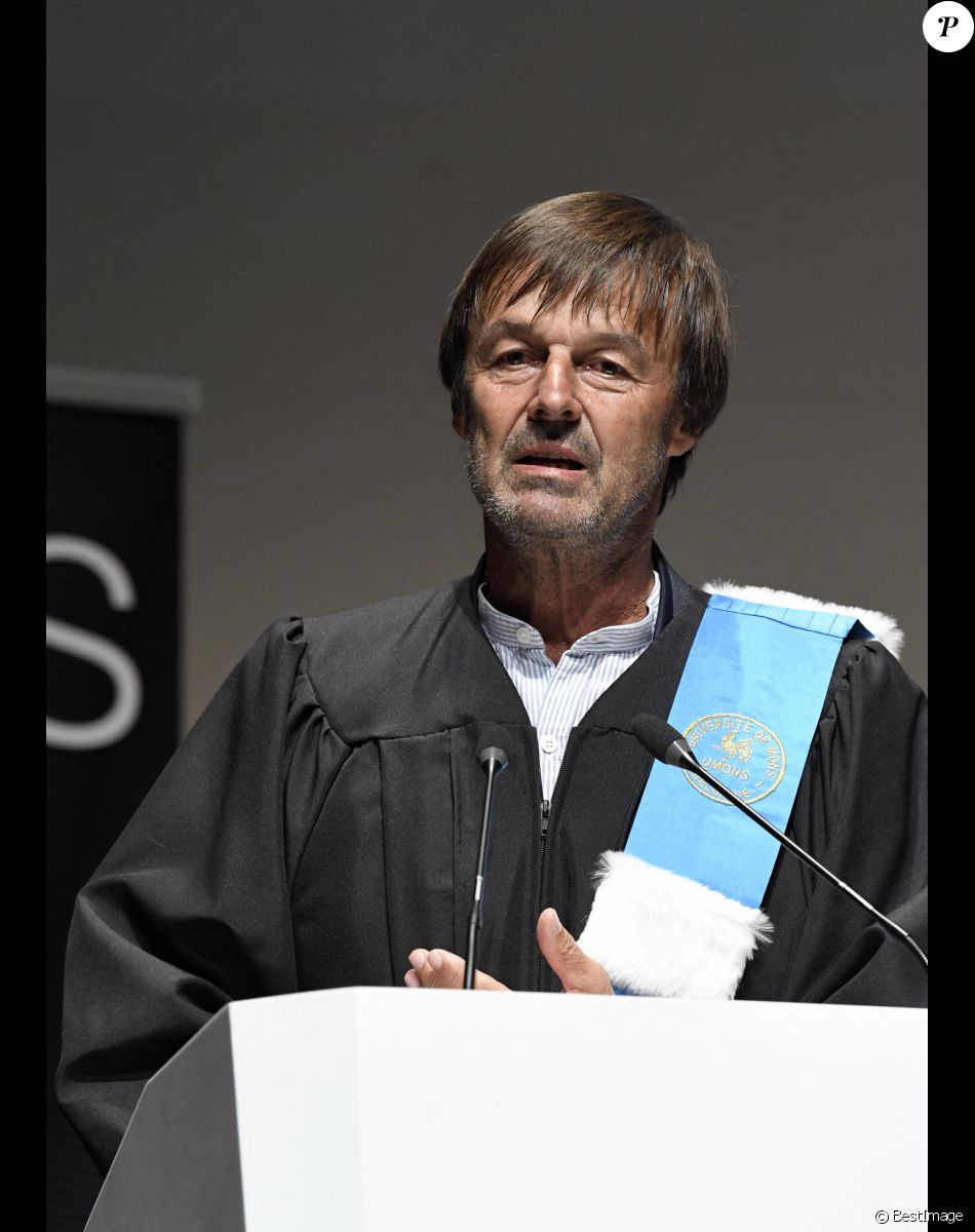 Cérémonie de remise des insignes de Docteur Honoris Causa à Nicolas Hulot lors de la rentrée académique de l'Université de Mons, Belgique le 10 octobre 2019.