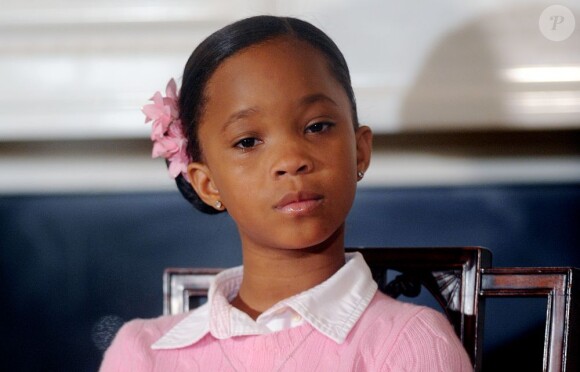 Quvenzhané Wallis star du film et irrésistible baby star reçue par Michelle Obama à la Maison Blanche, le 13 février 2013.