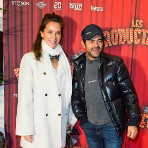 Jamel Debbouze et son épouse Mélissa Theuriau assistent à la soirée de gala à l'occasion de la première de la pièce "Les producteurs" au Théâtre de Paris à Paris. © Christophe Clovis / Bestimage