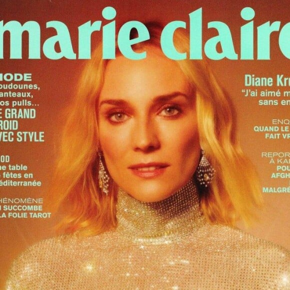 Diane Kruger en couverture de "Marie Claire", numéro de janvier 2022.
