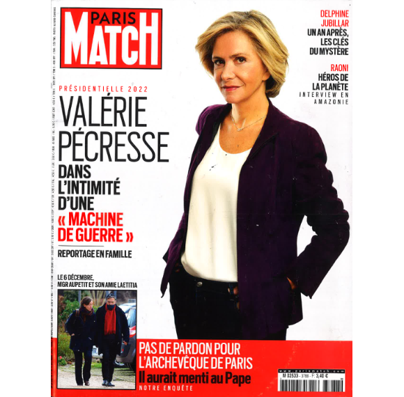 Couverture du magazine Paris Match du 9 décembre 2021 avec Valérie Pécresse