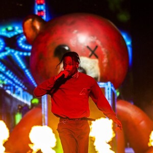 Travis Scott en concert au Festival Wireless à Londres au Royaume-Uni, le 6 juillet 2019.