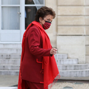 Roselyne Bachelot, ministre de la Culture à la sortie du conseil des ministres, le 13 octobre 2021, au palais de l'Elysée, à Paris.