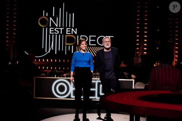 Exclusif - Léa Salamé, Laurent Ruquier sur le plateau de l'émission On Est En Direct (OEED) du samedi 11 décembre 2021