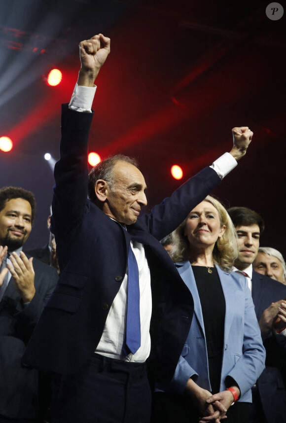 Premier meeting de Eric Zemmour, candidat à l'élection présidentielle avec son parti "Reconquête !" à Villepinte le 5 décembre 2021.