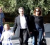 Nicolas Sarkozy, sa femme Carla Bruni et leur fille Giulia à la sortie ont visité le musée de l'Acropole à Athènes. Le 24 octobre 2017 © Aristidis Vafeiadakis / Zuma Press / Bestimage