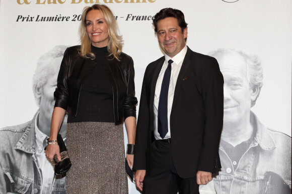 Christelle Bardet et Laurent Gerra, lors de la cérémonie de clôture de la 12e édition du Festival du film Lumière à Lyon, du 10 au 18 octobre 2020. © Pascal Fayolle / Bestimage 