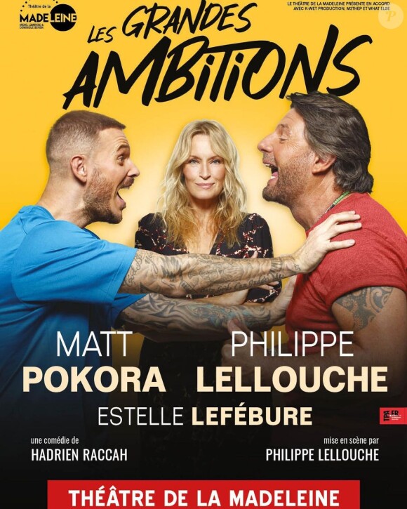Affiche de la pièce Les grandes ambitions, au théâtre de la Madeleine à Paris