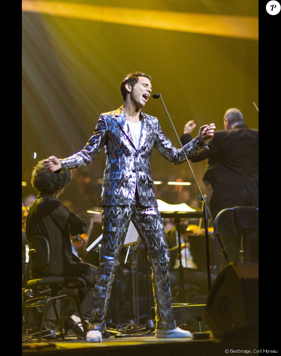 Exclusif - Mika Symphonique en concert à la Philharmonie de Paris avec l'Orchestre National d'Ile-de-France. © Cyril Moreau / Bestimage