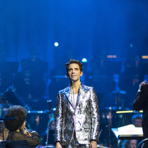 Exclusif - Mika Symphonique en concert à la Philharmonie de Paris avec l'Orchestre National d'Ile-de-France. Le 24 octobre 2021. L'enregistrement du concert sera diffusé le 22 décembre sur Culture Box puis sur France 5 © Cyril Moreau / Bestimage 