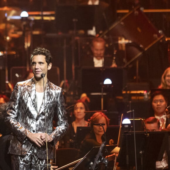 Exclusif - Mika Symphonique en concert à la Philharmonie de Paris avec l'Orchestre National d'Ile-de-France. Le 23 octobre 2021. L'enregistrement du concert sera diffusé le 22 décembre sur Culture Box puis sur France 5 © Cyril Moreau / Bestimage 