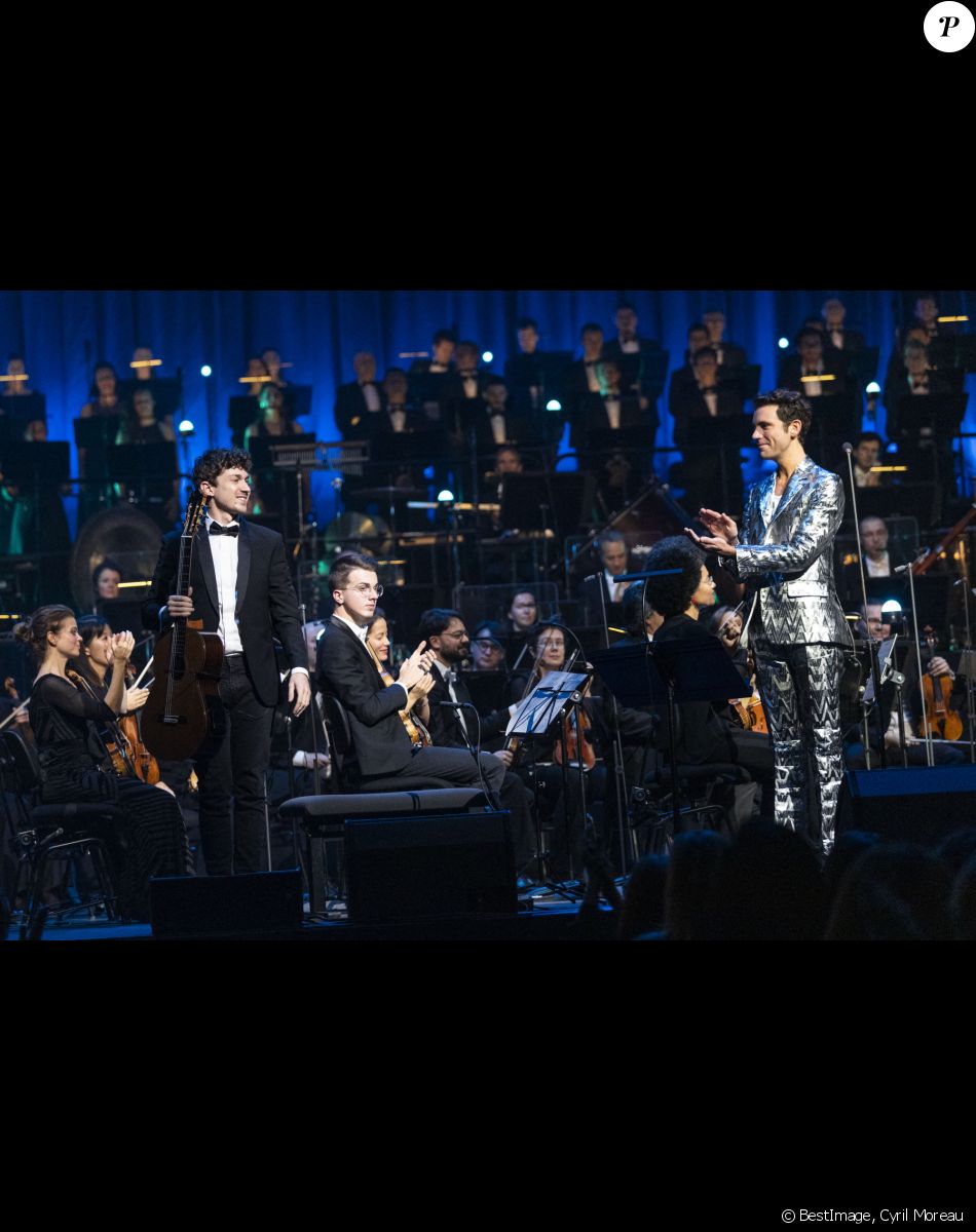 Exclusif - Mika Symphonique en concert à la Philharmonie de Paris avec l'Orchestre National d'Ile-de-France. Le 24 octobre 2021. L'enregistrement du concert sera diffusé le 22 décembre sur Culture Box puis sur France 5 © Cyril Moreau / Bestimage