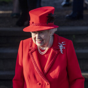 La reine Elizabeth II d'Angleterre lors de la messe de Noël en l'église Sainte-Marie-Madeleine à Sandringham au Royaume-Uni, le 25 décembre 2019. 