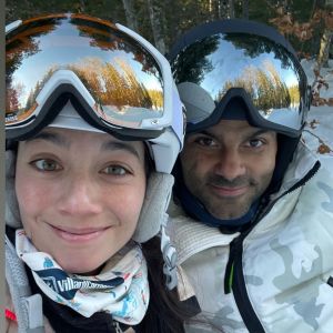 Tony Parker Et Alizé Lim font du ski à Villard-de-Lans.