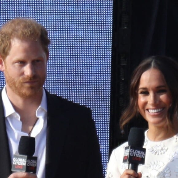 Le prince Harry et Meghan Markle - Concert Global Citizens 2021 au coeur de Central Park à New York le 25 septembre 2021. 