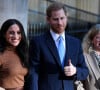 Le prince Harry, duc de Sussex, et Meghan Markle, duchesse de Sussex, en visite à la Canada House à Londres.