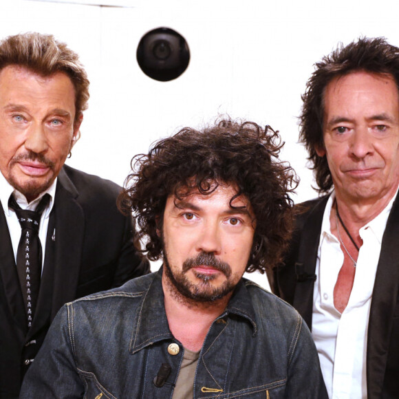 Exclusif - Johnny Hallyday, Yarol Poupaud et Robin Le Mesurier invites du Grand Journal de Canal + en 2013