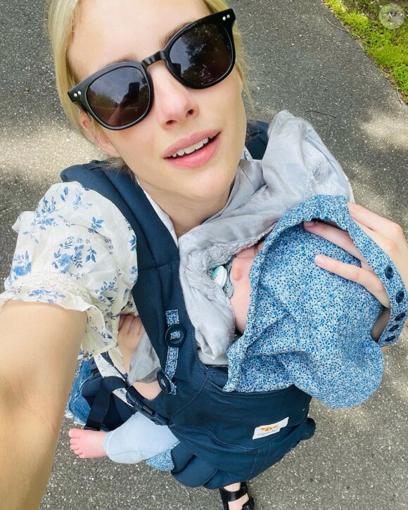 Emma Roberts et son fils Rhodes sur Instagram. Le 2 août 2021.