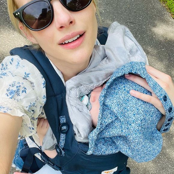 Emma Roberts et son fils Rhodes sur Instagram. Le 2 août 2021.